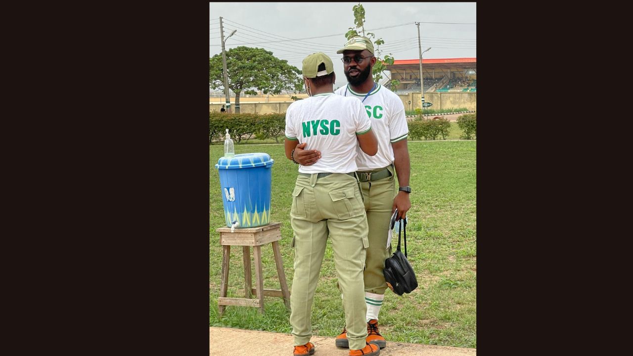 NYSC khaki uniform won by a male and female corp member