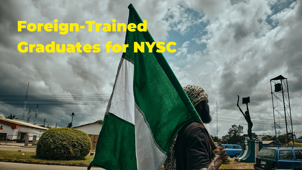 Nigerian flag man waving flag in the wind