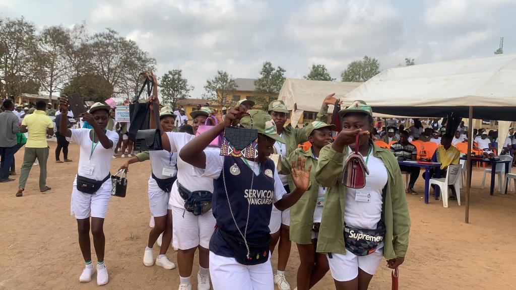 NYSC Member Showcasing Handcrafted Product Made Through SAED