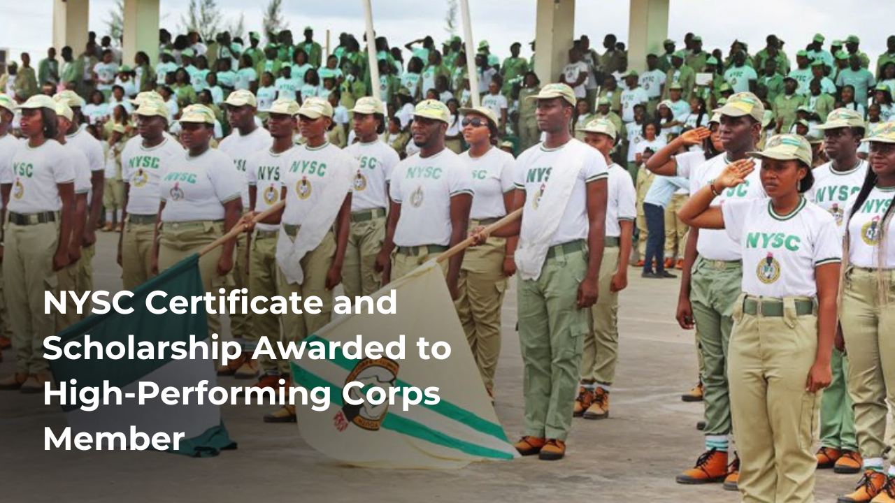 Image of an NYSC certificate and scholarship parade ceremony
