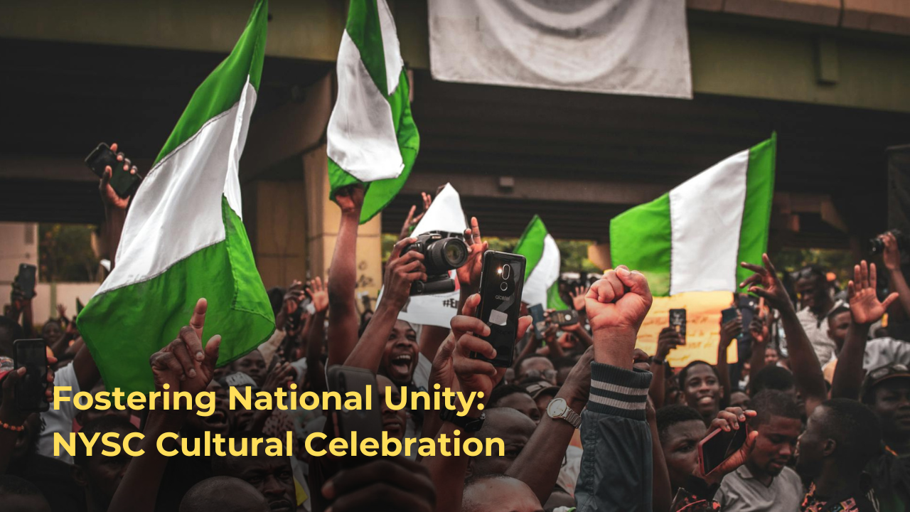 Image of NYSC members celebrating together at a cultural event